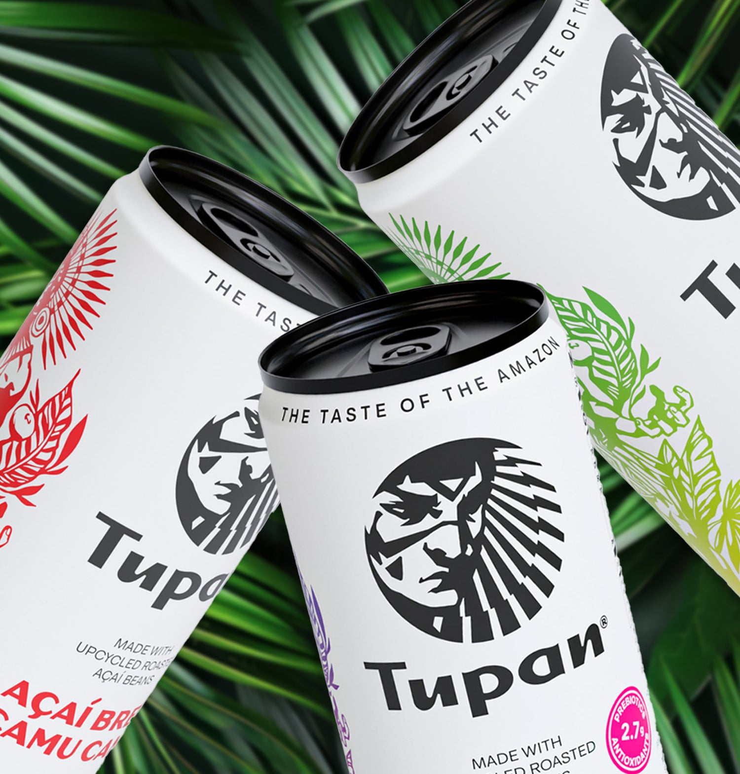 Tupan Açaí Brew Variety Pack with Original, Pineapple and Camu Camu flavors.