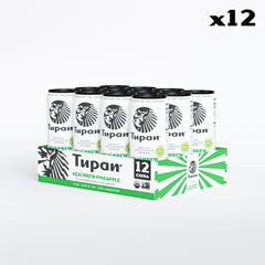 12-pack retail box of Tupan Açaí Brew Pineapple, showcasing the tropical green sunburst and clean Amazon flavor.