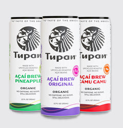 Tupan Açaí Brew Variety Pack with Original, Pineapple and Camu Camu flavors.